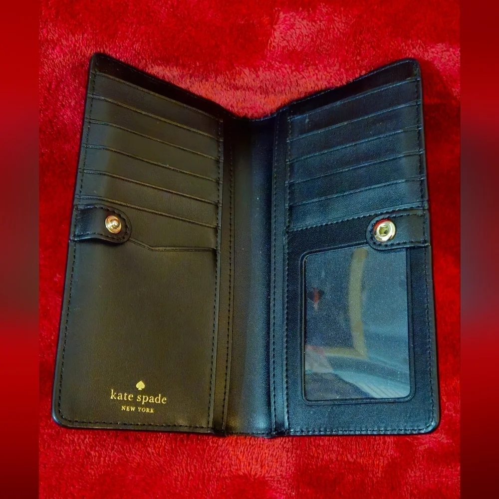 Kate Spade Black Staci Saffiano Slim Wallet
